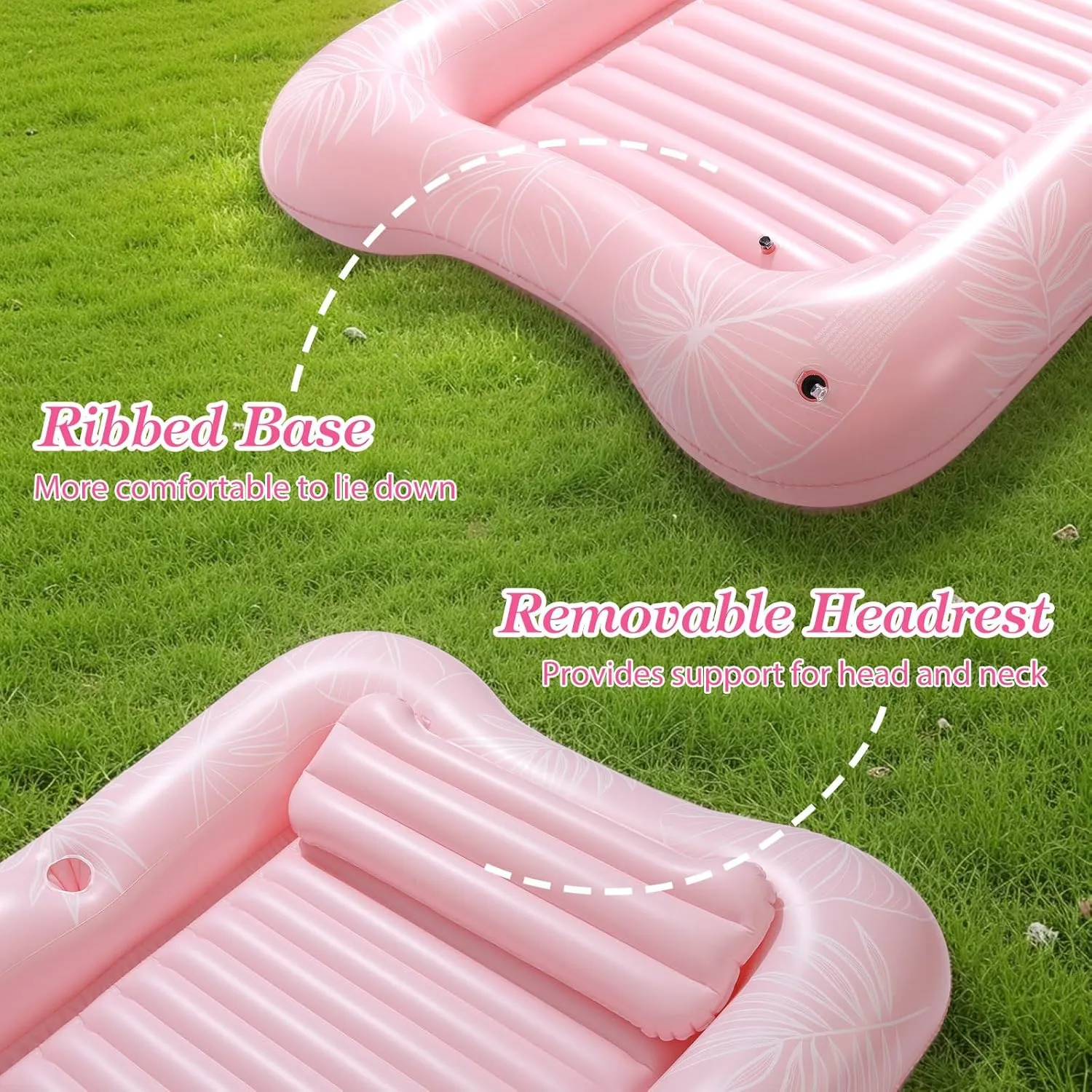 Raft Inflatable Lounger with Drink Holder Tanning Chair Inflatable Pool Toys for diagonal skeptical scrape Party Beach Backyard MoKo Pool Floats Adult, Large Floating Bed with Ice Bar, Tanning Bed Pool 