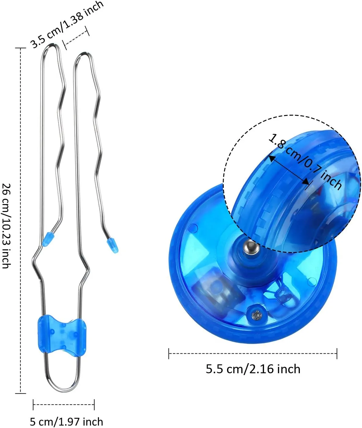 Rail$Red$ Blue$ Green) someone unrecognizable Sumind 6 Pcs Retro Light up Magnetic Gyro Wheels Toy 7080s Gyroscope Rails Twirler Kids Classic Vintage Trick Yoyo Gravity Sensory Magic Fidget Toys for Kids(Wave 
