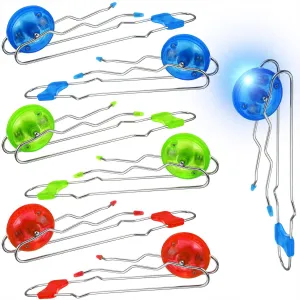 Rail$Red$ Blue$ Green) someone unrecognizable Sumind 6 Pcs Retro Light up Magnetic Gyro Wheels Toy 7080s Gyroscope Rails Twirler Kids Classic Vintage Trick Yoyo Gravity Sensory Magic Fidget Toys for Kids(Wave 
