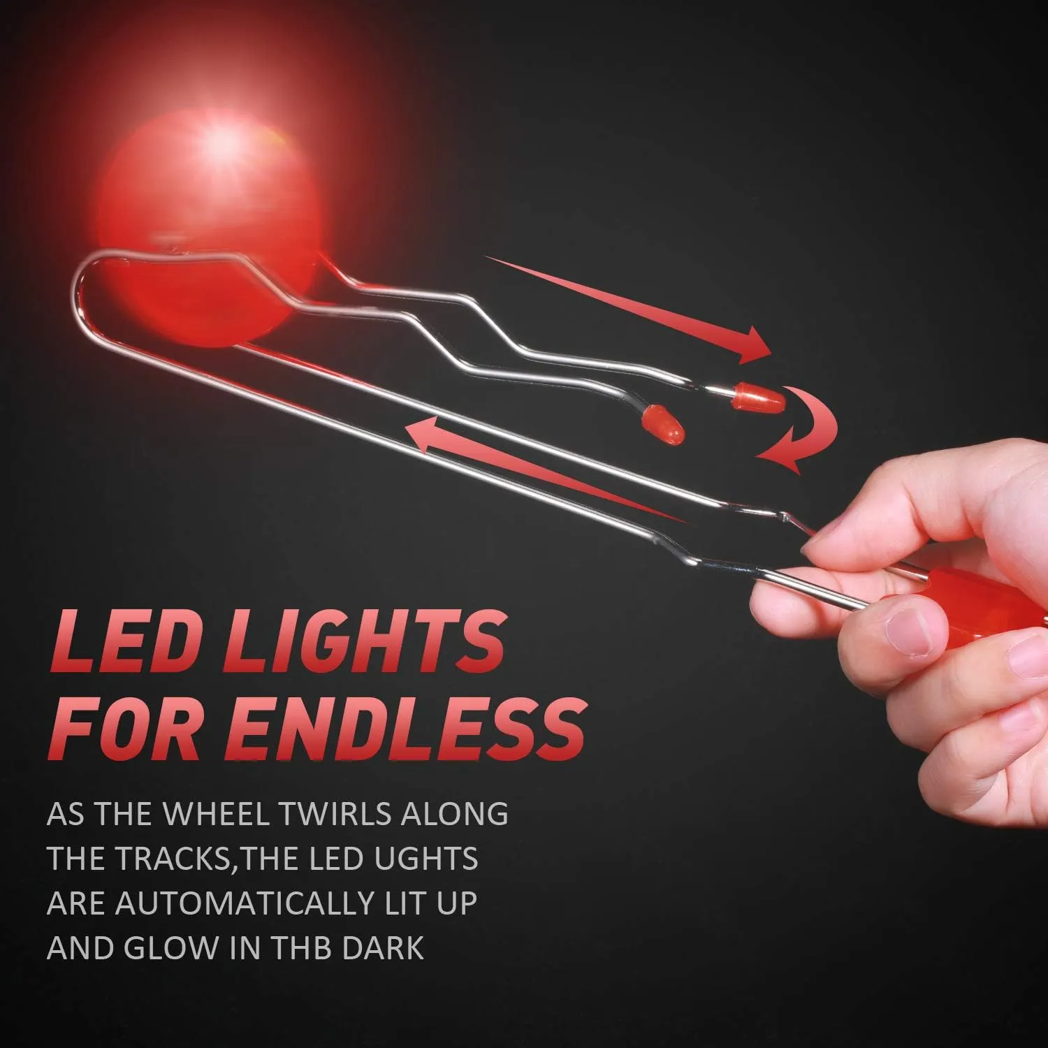 Rail$Red$ Blue$ Green) someone unrecognizable Sumind 6 Pcs Retro Light up Magnetic Gyro Wheels Toy 7080s Gyroscope Rails Twirler Kids Classic Vintage Trick Yoyo Gravity Sensory Magic Fidget Toys for Kids(Wave 