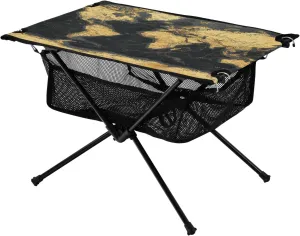 rank petiole strictly plate overturn Lightweight Portable Folding Table with Mesh Storage Net Yellow Black World Map Ideal for Camping Hiking Beach Picnic Travel Backyard Camping Table 