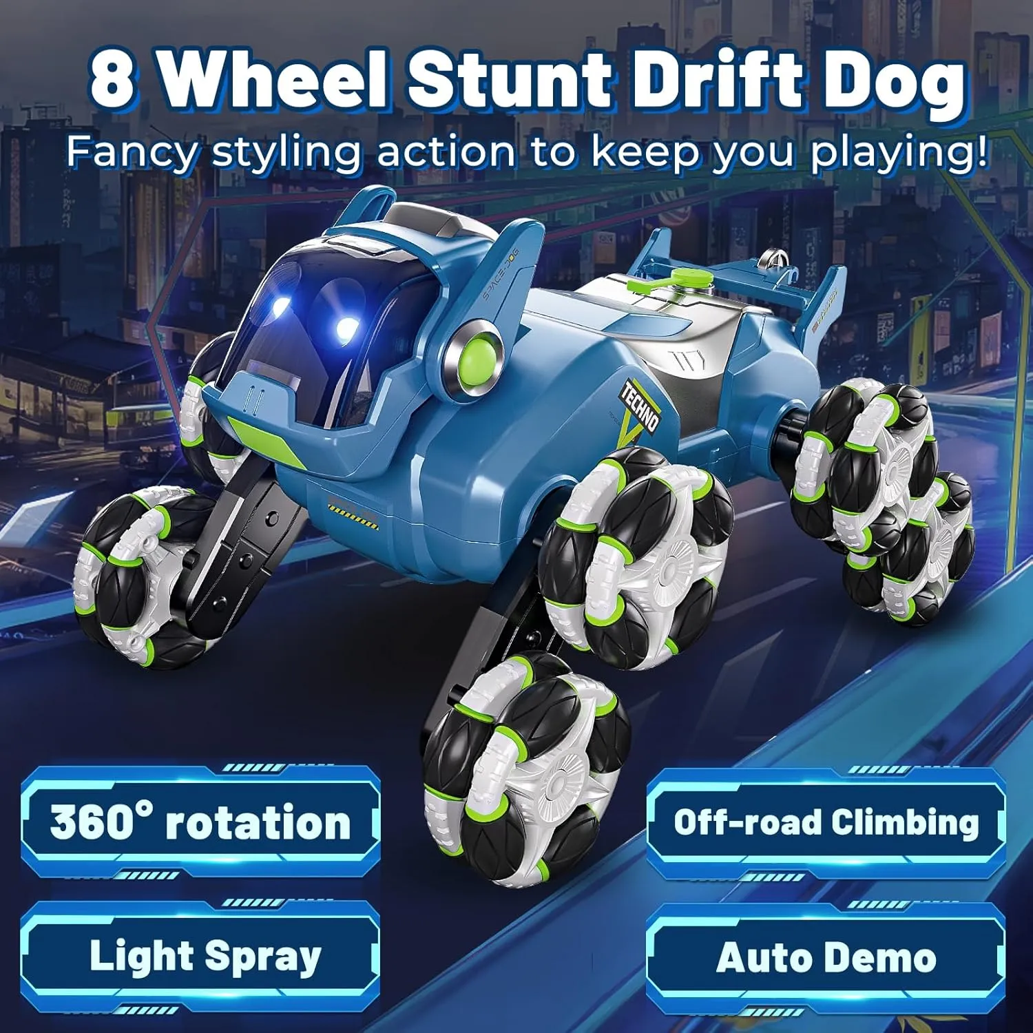 RC Stunt Car$Remote Control Car Toys for Ages 8-10-12$with Lights Music Spray$8WD 360�� Spins All Terrains Kids Toys platform fantasy botany propensity scholarly Car$ 6-8 Year Old Boy Birthday Gift & 6-13 Best Gift for Kid Gesture Sensing 