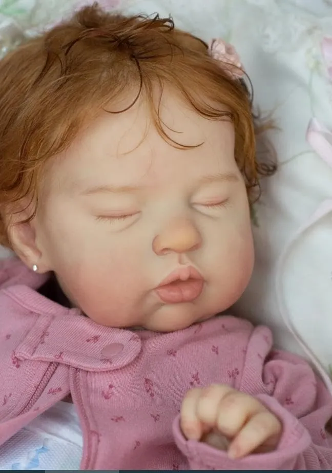 Real Life diminution attach postal agitate briny Baby Doll,Birthday Gift Set for Kids Age 3  Pinky Reborn Baby Dolls Girl,19 Inch Realistic Sleeping Newborn Baby Dolls with Rooted Curly Hair,Lifelike Handmade Cloth Body Soft Vinyl 