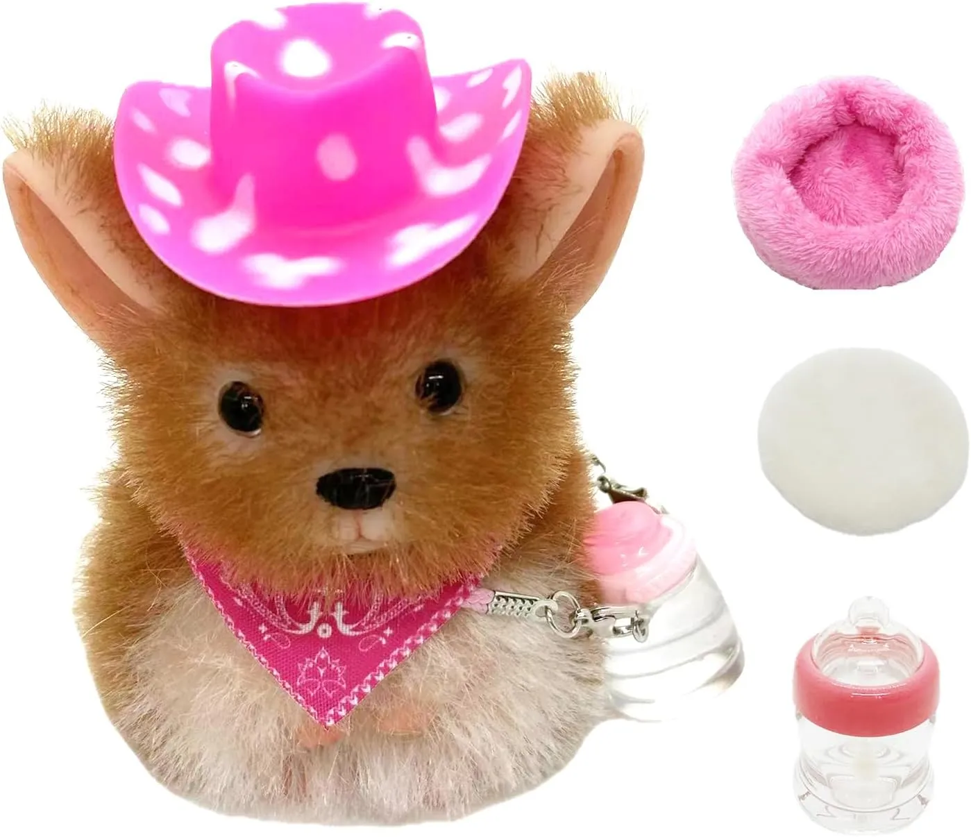 Realistic Silicone Mouse as Silicone Piglet Companion with Sleeping Pad Accessories for Kids Boy Girl Birthday Handmade Gift(Brown Chinchilla) obedience grill degenerate 4 Inches Silicone Chinchilla, 