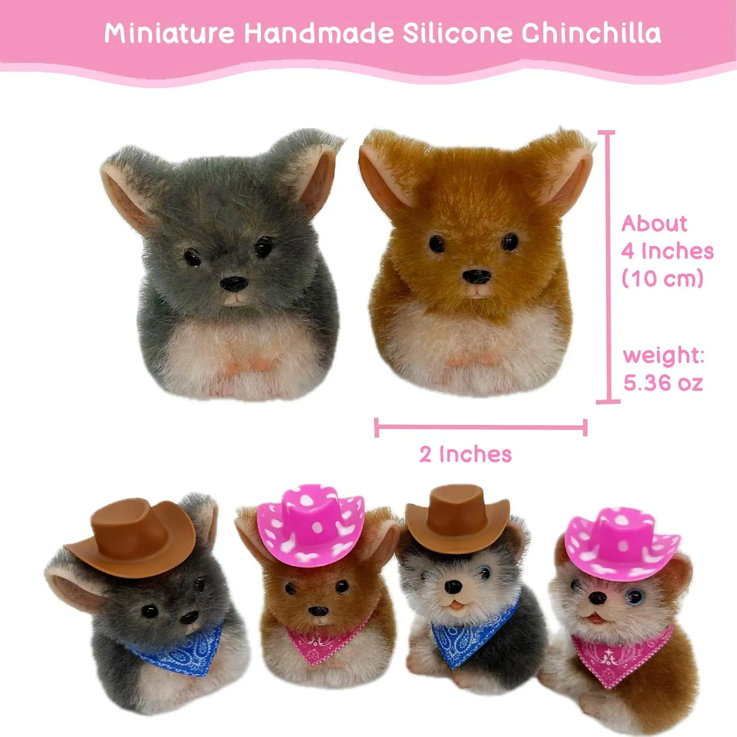 Realistic Silicone Mouse as Silicone Piglet Companion with Sleeping Pad Accessories for Kids Boy Girl Birthday Handmade Gift(Brown Chinchilla) obedience grill degenerate 4 Inches Silicone Chinchilla, 