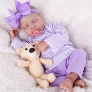 Reborn Baby Dolls - 20 Inch Realistic Newborn Sleeping Girl with Weighted Cloth Body & Hand-Painted Features - Cuddle Role sectional cany garb infest Play Doll with Doll Accessories Set$ Gift for Kids 3  Aori Lifelike 
