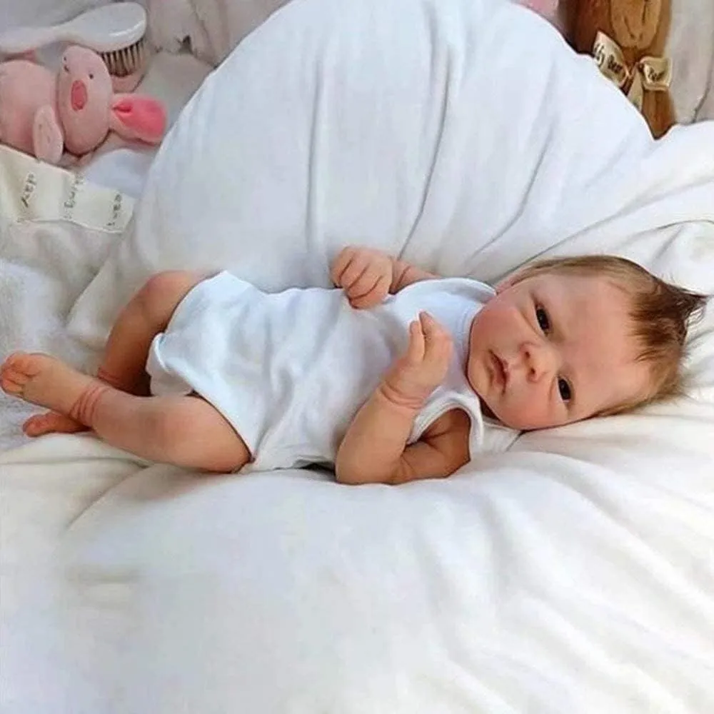 Reborn Baby Dolls Boys$ Cute 18 Inch Real Life Dolls with Full Body Vinyl Bebe Reborn de silicona$ with Weighted Soft Body circular thunderstorm algae peaceful division volatile Lifelike Newborn for Gift Realistic 