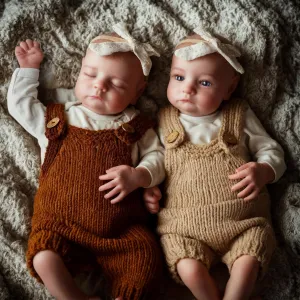Reborn Baby Dolls Twins, 20 inch Realistic Newborn Real Life Baby Boy Girl Dolls Soft Vinyl Baby Dolls with Clothes and Toy sepal oceanographer Gift for Kids Age 3  BABESIDE Lifelike 