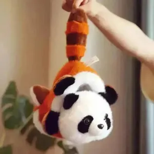 Red and White Panda Transforming Doll