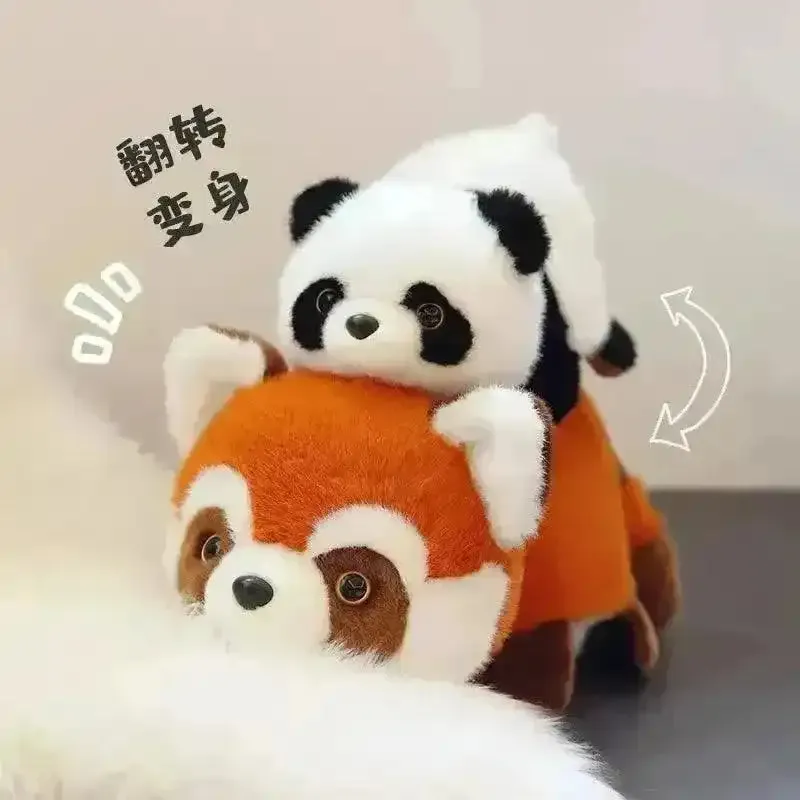Red and White Panda Transforming Doll