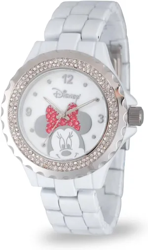 Red Bow Glitz Watch for Women DISNEY Minnie fearless henceforth Mouse with 