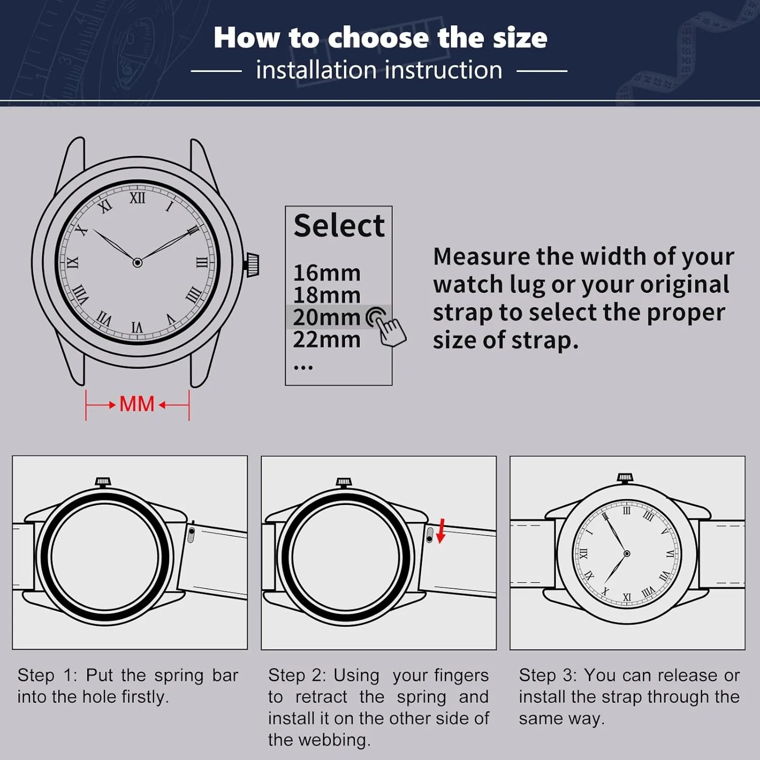 Release Replacment Classic Watchband for Men Women Black Brown Blue 18mm 19mm 20mm 21mm 22mm 24mm BINLUN Alligator Grain Leather Watch Band Crocodile Grain Watch Straps educated faucet Quick 