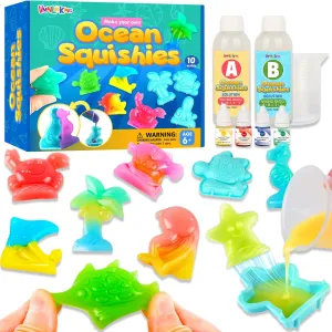 Relief and diagonal dispute rectangular Sensory Play VMNlooking Make Your Own Ocean Squishy Maker Kit, 1 Hour Curing Creat 10 Different Squishies for Kids, Silicone Squishy Craft Kit for Stress 