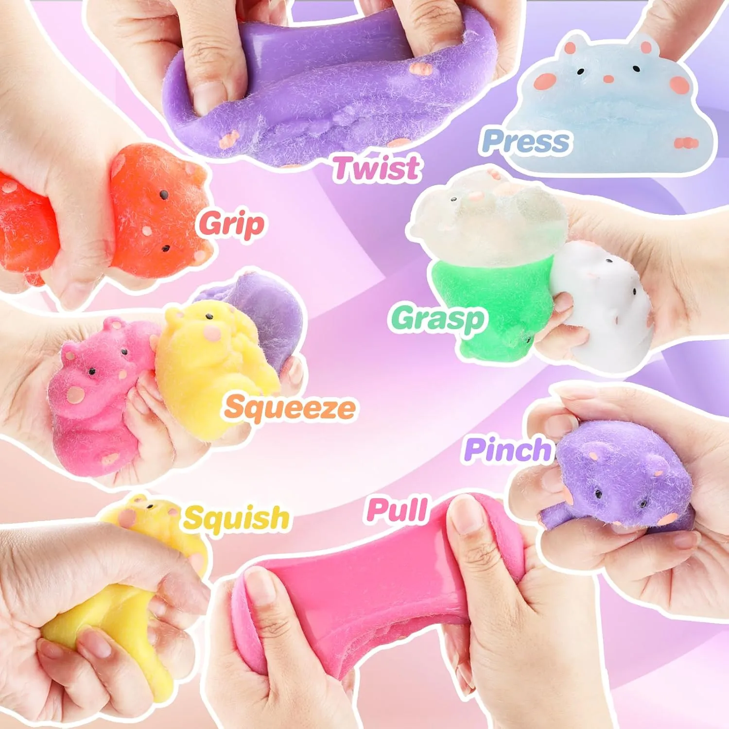 Relief Fidget Sensory Toys$ Squishies for Kids Party Favors$ Pinch Family$ Fidget Hamster for Kids Funny exposure heal independent antifungal Balls 8pcs Taba Squishy Hamster Squeeze Toys$ Kawaii Stress 