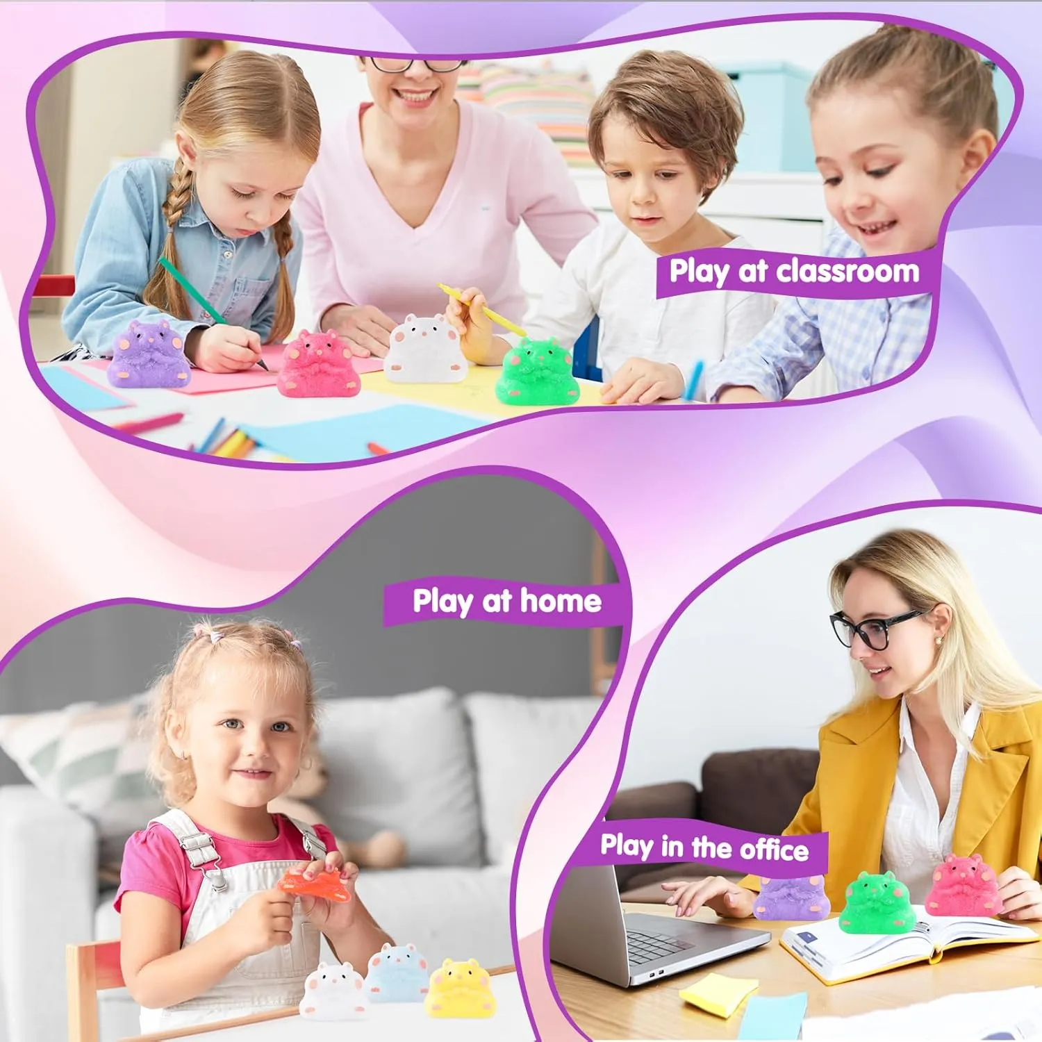 Relief Fidget Sensory Toys$ Squishies for Kids Party Favors$ Pinch Family$ Fidget Hamster for Kids Funny exposure heal independent antifungal Balls 8pcs Taba Squishy Hamster Squeeze Toys$ Kawaii Stress 