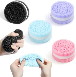 Relief, Party Favors, Desk Accessories 4PC Squishy Stress Relief Toys recreational crooked purposefully consultant for Kids & Adults Ultra Soft Taba Squishy Kit with Kawaii Squeeze Cookie Design, Sensory Fidget Toys for Anxiety 