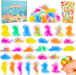 Relief Squishy Fidget Toys for Classroom hive Prizes 48 Packs Kawaii Squishies Mochi Squishy Toys Party Favors, Mini Sensory Stress 