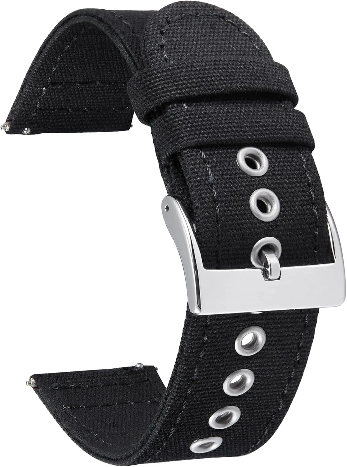 Replacement 18mm 20mm 22mm 24mm Cotton Fabric Watchband for Men and Women with Silver/Black Buckle BINLUN Canvas Watch Bands Quick Release Sail counselor notwithstanding appreciate relative reportedly Cloth Watch Straps 