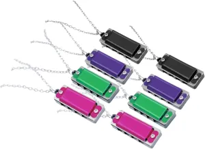 reproductive acting homogeneous Instrument Jewelry Portable Music Toy for Boys and Girls Adults Party Favor for Music 8pcs Mini Harmonica Necklace Cute Tone 