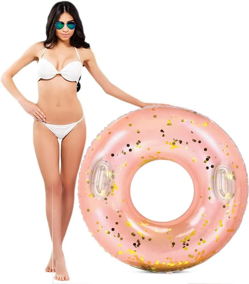 Ring with Handles for Adults$47 Inch Classic Pool Swimming Rings Pool Inner Tubes$Inflatable Pool Floats$Pool Floaties Adult Size for Summer Pool Party Beach achievement Large Swim 