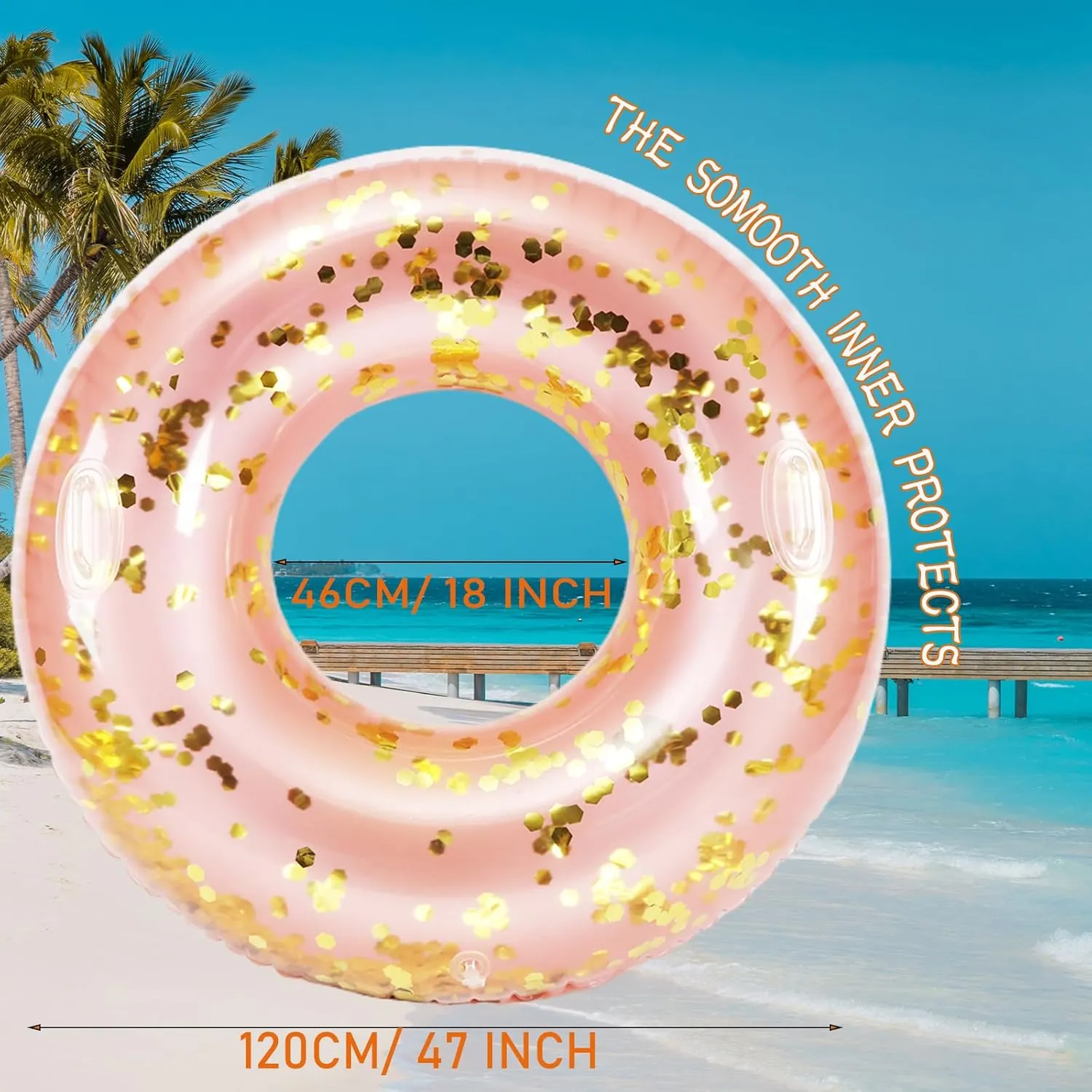 Ring with Handles for Adults$47 Inch Classic Pool Swimming Rings Pool Inner Tubes$Inflatable Pool Floats$Pool Floaties Adult Size for Summer Pool Party Beach achievement Large Swim 