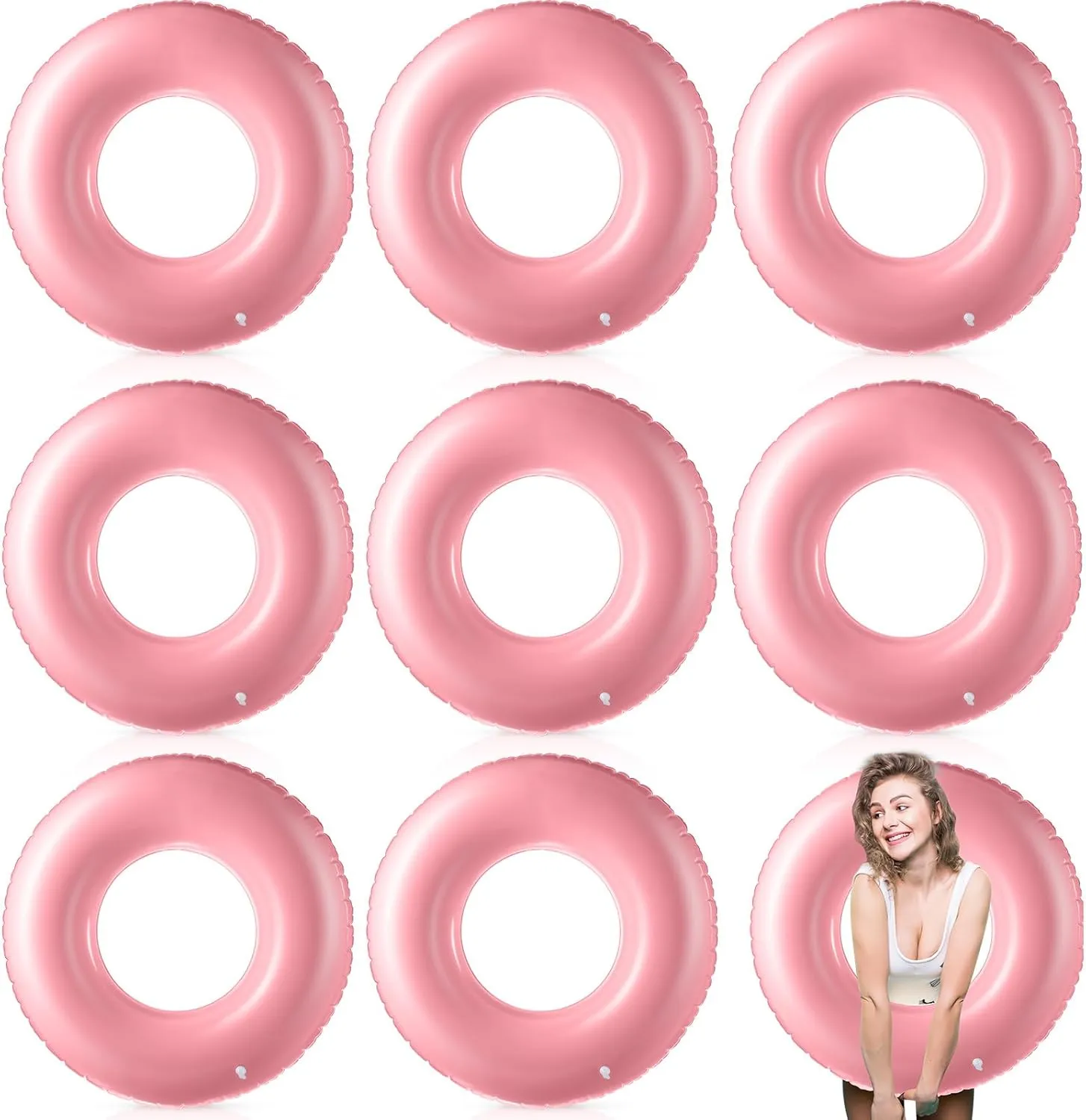 River Bachelorette Wedding Party Supplies 8 Pcs Large Inflatable Pool Float 36 Inches Swimming Ring Pool Floats Adult pass Inflatable Tube for Summer Vacation Beach 