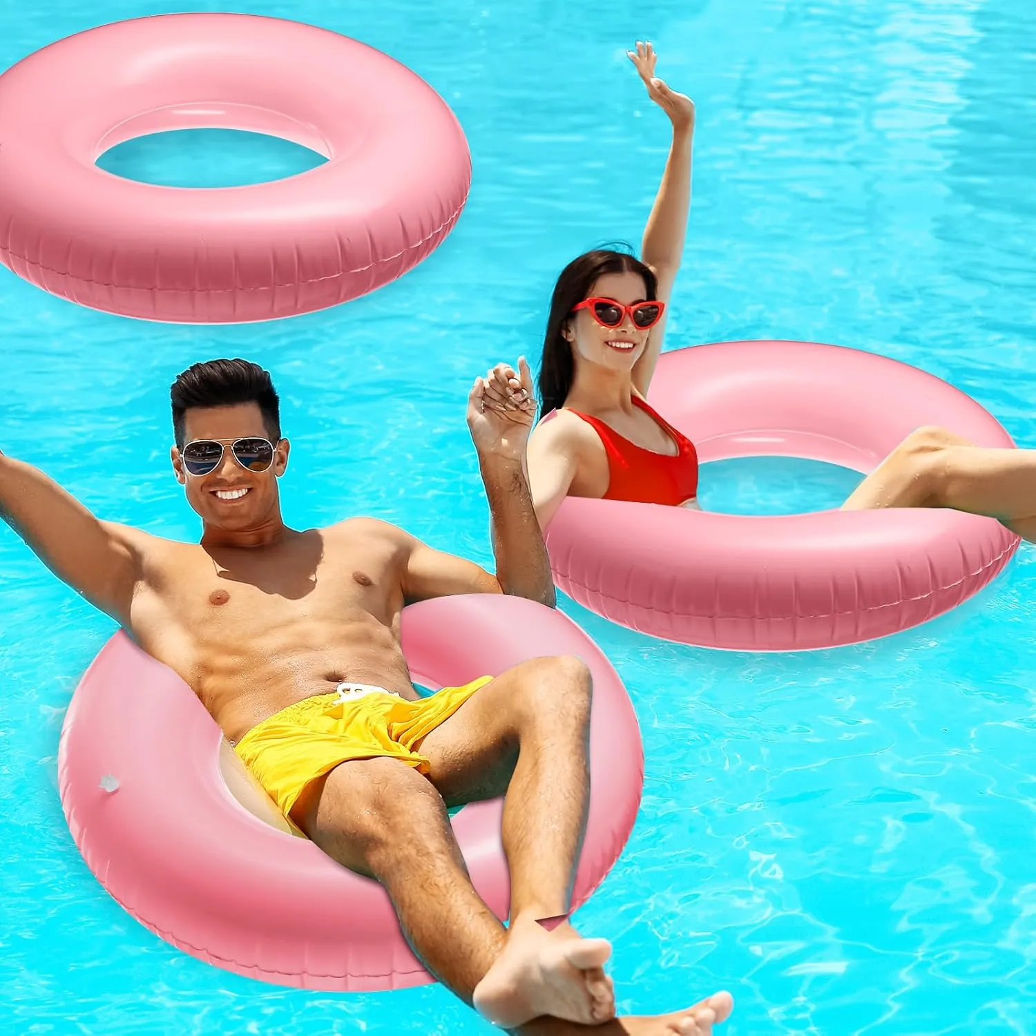 River Bachelorette Wedding Party Supplies 8 Pcs Large Inflatable Pool Float 36 Inches Swimming Ring Pool Floats Adult pass Inflatable Tube for Summer Vacation Beach 