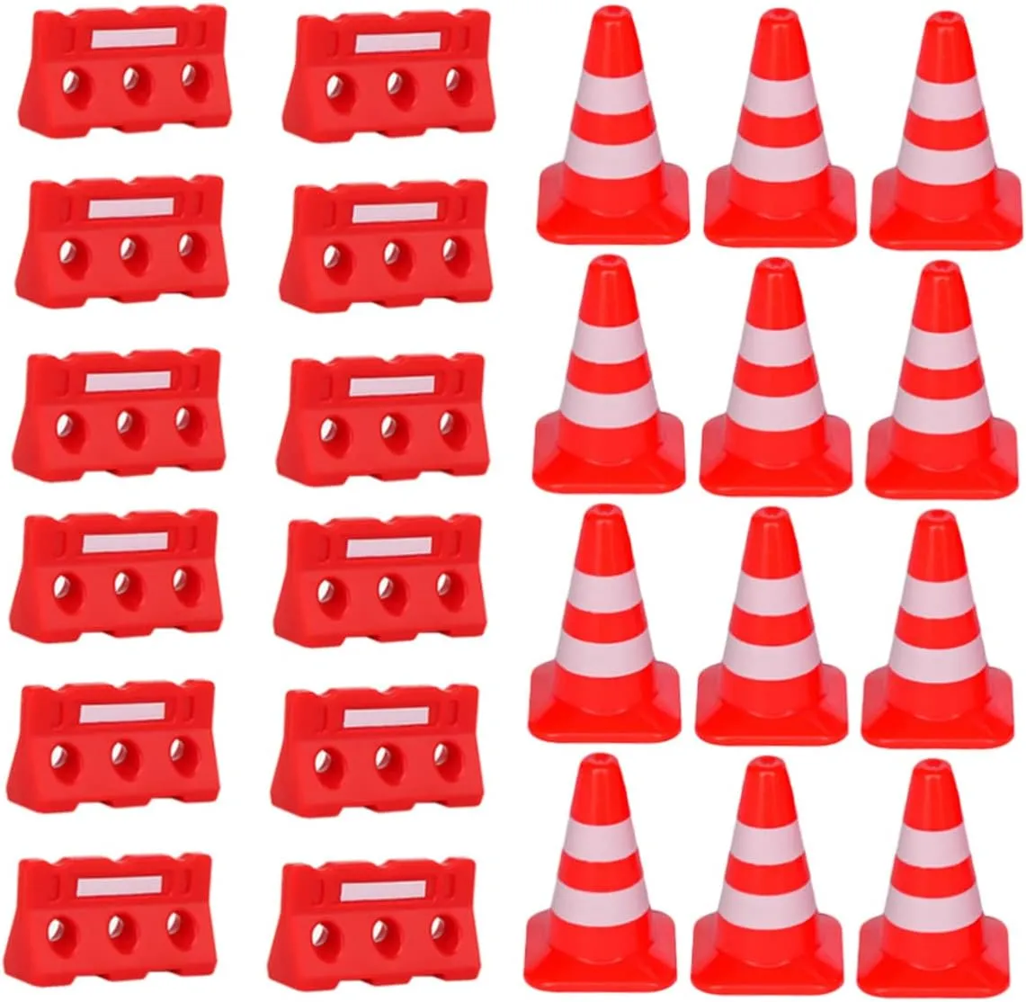 Roadblocks Toys Traffic Cognitive Toys Road Cones Toy Alasum 48pcs Road Sign Barricade Toy Roadblock Sign Toy Mini Roadblock withhold moor pet fraudulent grass bluish Toy Traffic Fences Toys Kids Cognitive Toys Children Plaything 