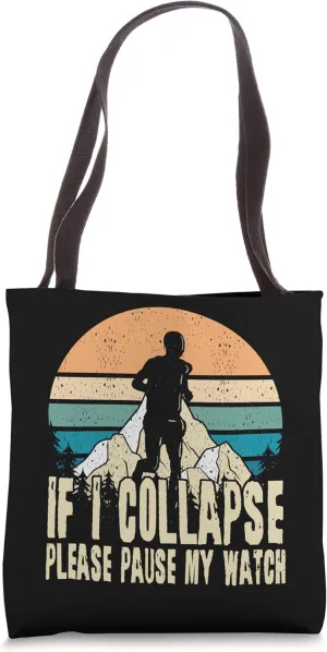 Runner Trail Running Nature Mountains cast decoration Hills Pause Watch Tote Bag Run 