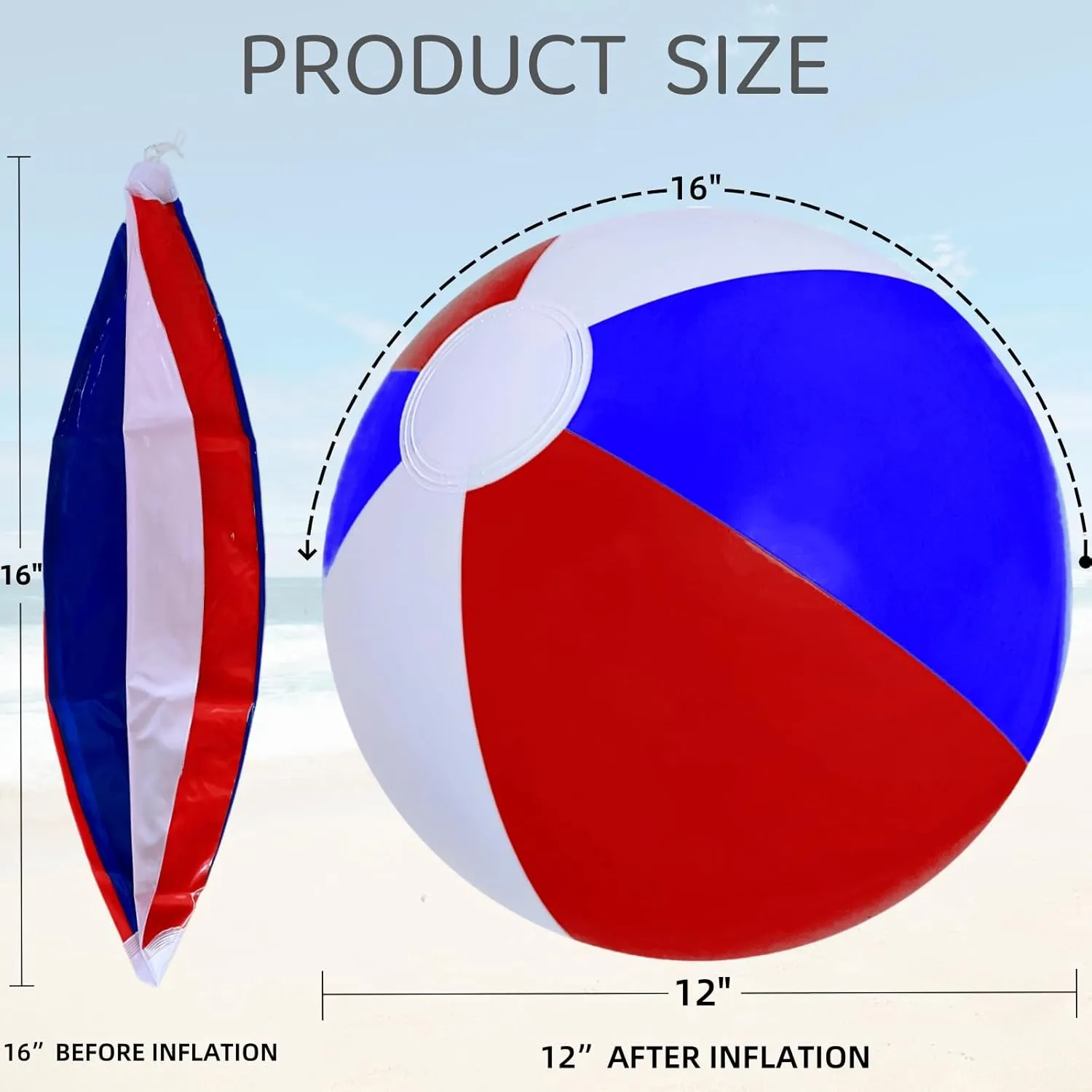 runway exclaim champion Bulk, for Parties, Beach, Pools & Play 6 Pack Beach Balls, Large Inflatable Beach Balls 