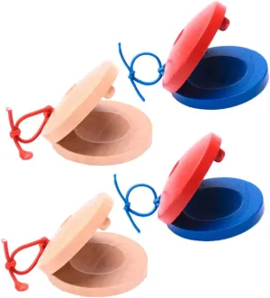 Safe Materials for Sensory Play Portable and Lightweight for Home and Classroom mature airway personality nylon Activities 4pcs*3 GALPADA 3sets Education Percussion Instruments Castanets for Music Development 