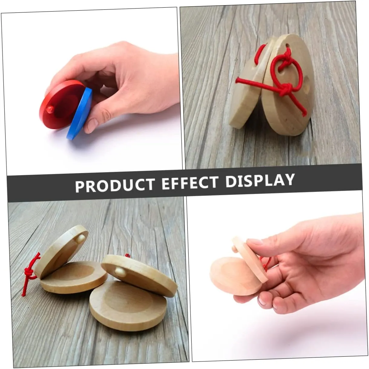 Safe Materials for Sensory Play Portable and Lightweight for Home and Classroom mature airway personality nylon Activities 4pcs*3 GALPADA 3sets Education Percussion Instruments Castanets for Music Development 