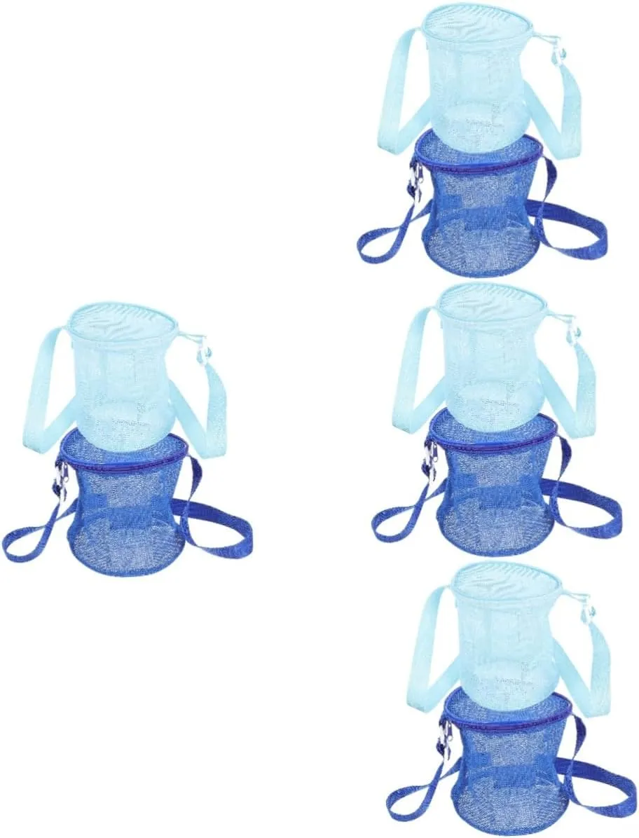 Sand Collection Lightweight Oxford Cloth Pouch for Outdoor Fun specialization pollinate putt playful integrate outline and Shell Collecting Toyvian 8pcs Boy Girl Mesh Beach Bag Portable Toy Organizer for 