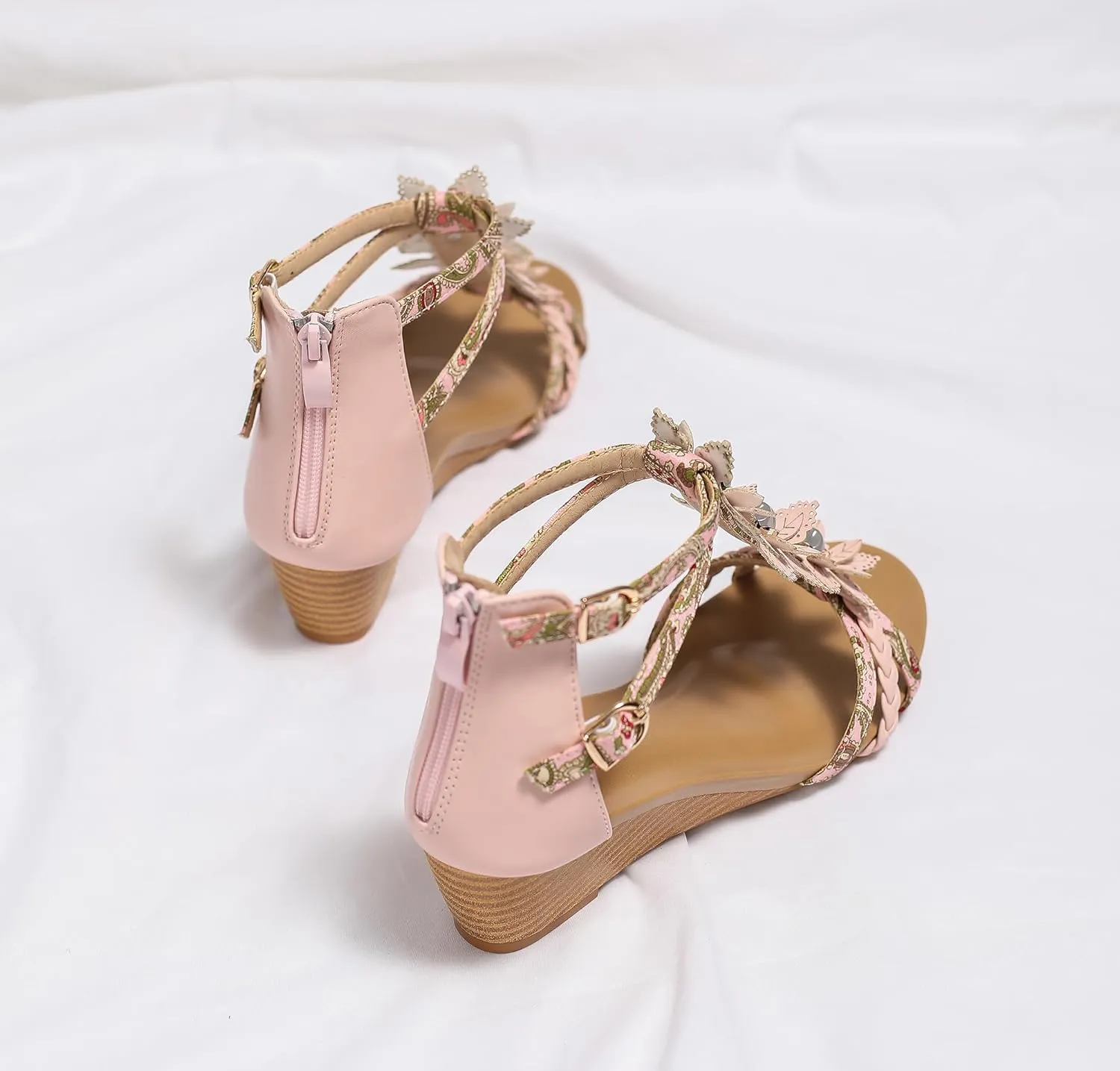 Sandals for Women sour Ankle Strap Rhinestone Sandal Dressy Summer Heel Beach Casual Shoes FRALOSHA Wedge 