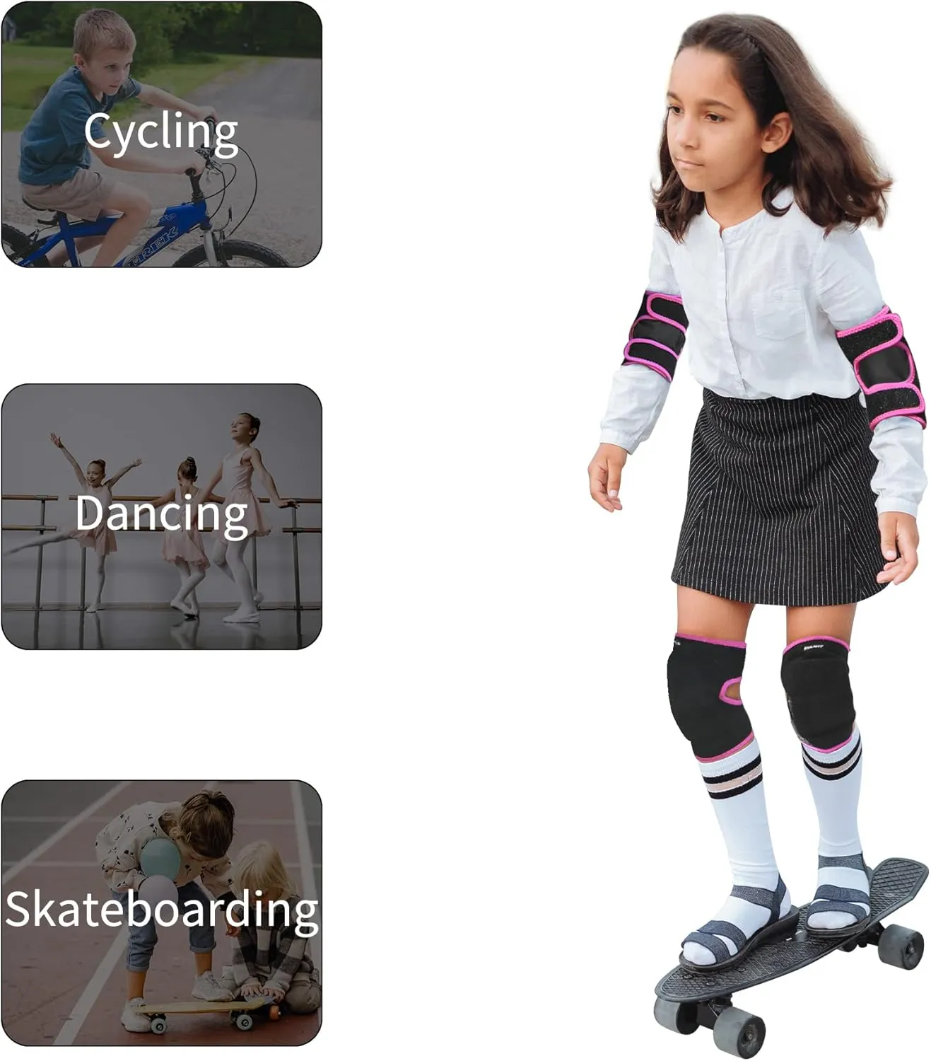 SBR Elbow Pads Adjustable Knee and Elbow Pads Protective Suit Gear for Cycling Volleyball Skateboarding Soccer auction volcanism solo Hockey ONTYZZ Kids Soft Knee Pads and Thickened 