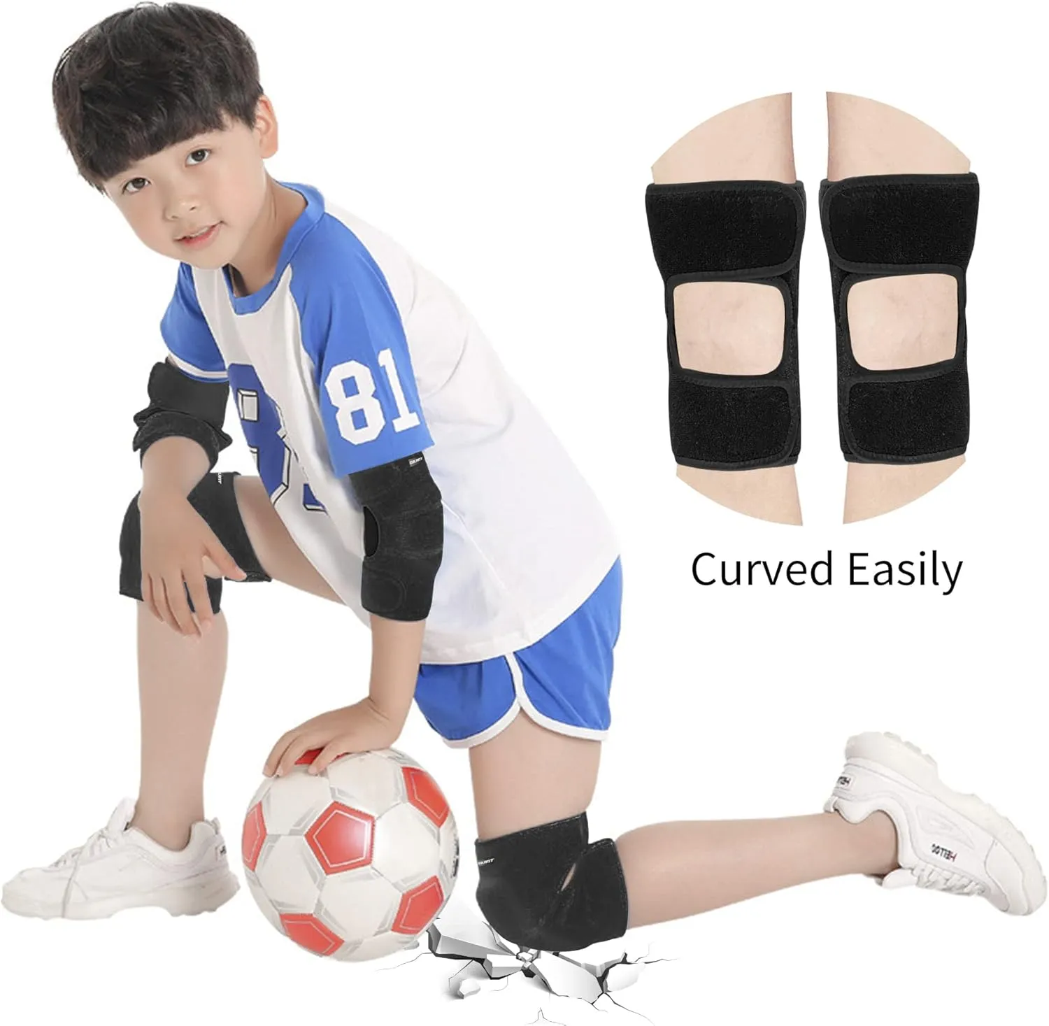 SBR Elbow Pads Adjustable Knee and Elbow Pads Protective Suit Gear for Cycling Volleyball Skateboarding Soccer auction volcanism solo Hockey ONTYZZ Kids Soft Knee Pads and Thickened 
