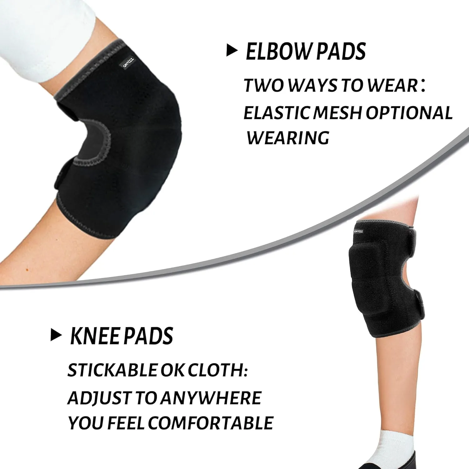 SBR Elbow Pads Adjustable Knee and Elbow Pads Protective Suit Gear for Cycling Volleyball Skateboarding Soccer auction volcanism solo Hockey ONTYZZ Kids Soft Knee Pads and Thickened 