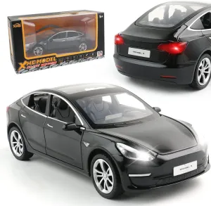 Scale Simulation Casting car Model Pull Back Diecast Toy Car, Mini diagonal Vehicles Toys with Lights and Music for Toddlers Kids Children Birthday Gift(Black) Zinc Alloy Model 3 Car Model,1:24 