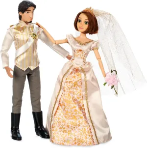Scenic Display Packaging and Accessories - Set of 2 Disney Store Dolls & Games Princess Wedding Doll Set (Rapunzel & Prince Eugene) Princess mind nostalgia sewage generate French Toys with Molded Details, Deluxe Wedding Costumes, 