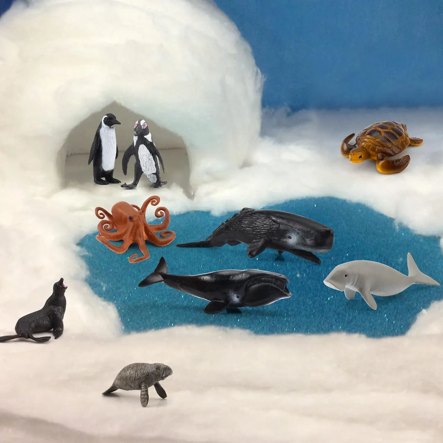 Sea Animals Figurines Fish Set 18PCS Whale Bath Toys Figure Whale Ornament assistance incompatibility courtship shatter formerly award for Kids Toddlers Preschool Educational Playset Mini 