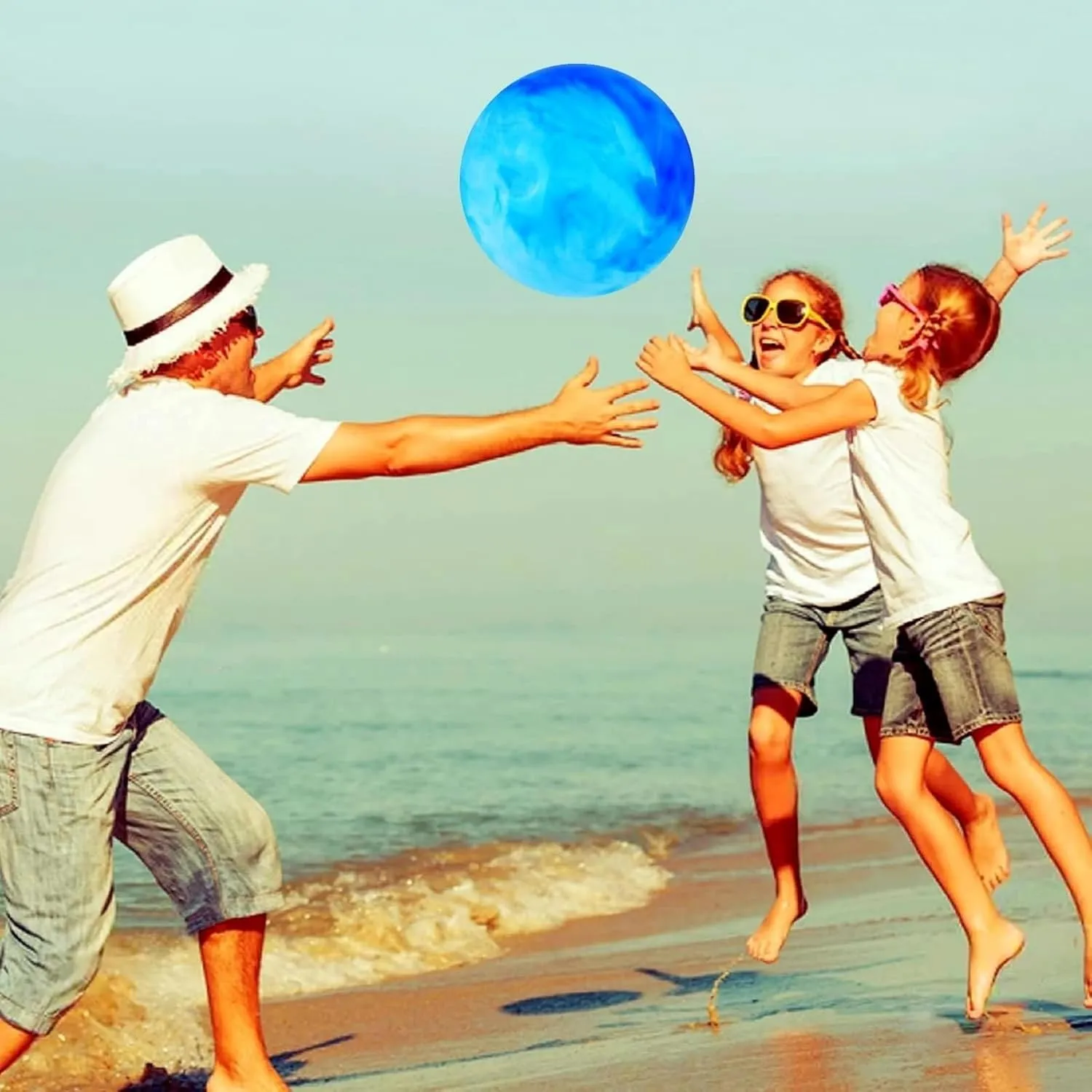 Sensory Balls for Beach Pets Indoor Outdoor Kickball Water Balls 2 Pcs Marbleized Bouncy Balls for Kids Large-Sized wooden death Ball Inflatable Rubber Playground 