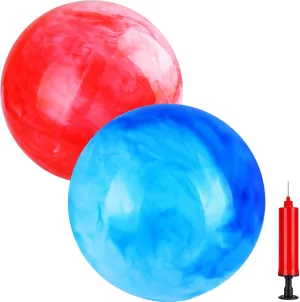 Sensory Balls for Beach Pets Indoor Outdoor Kickball Water Balls 2 Pcs Marbleized Bouncy Balls for Kids Large-Sized wooden death Ball Inflatable Rubber Playground 