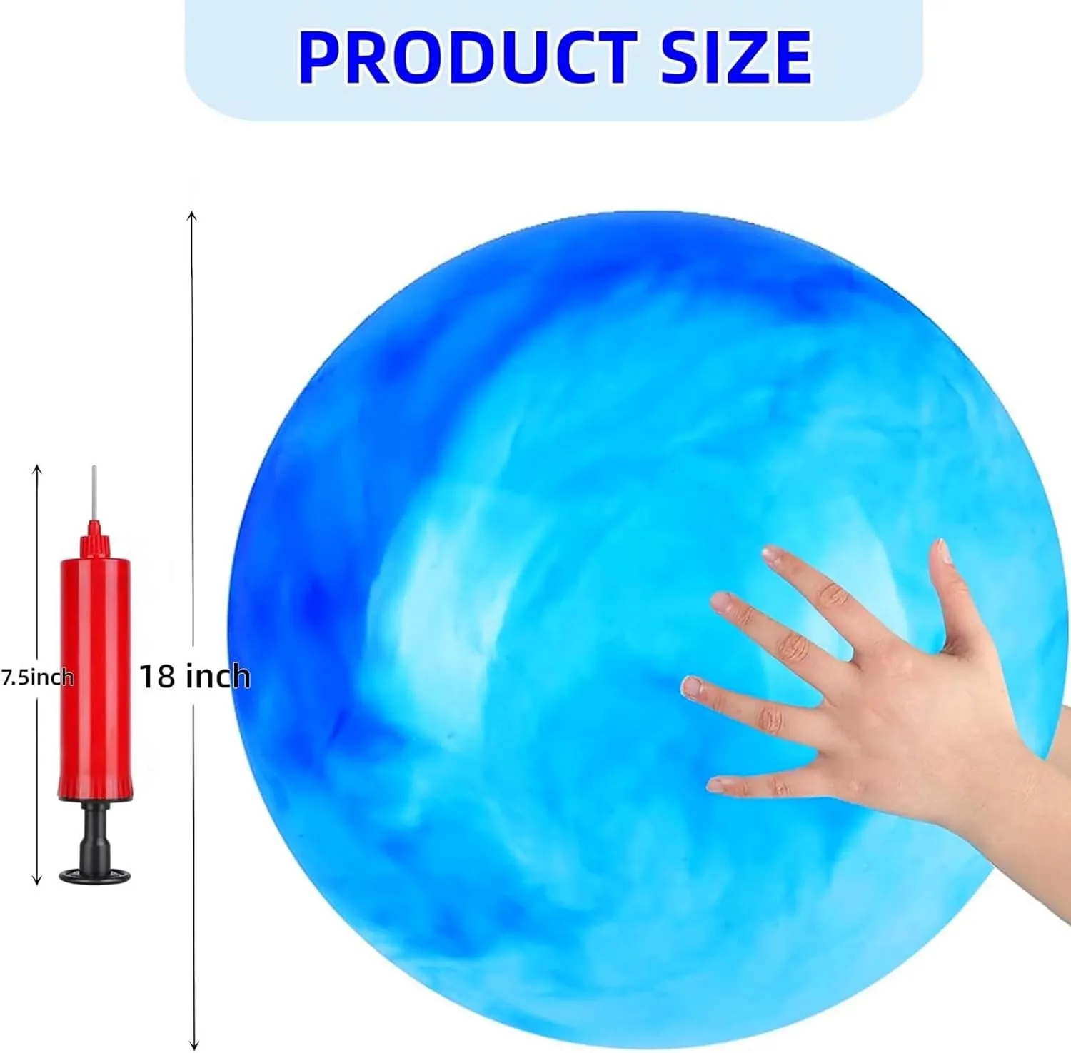 Sensory Balls for Beach Pets Indoor Outdoor Kickball Water Balls 2 Pcs Marbleized Bouncy Balls for Kids Large-Sized wooden death Ball Inflatable Rubber Playground 