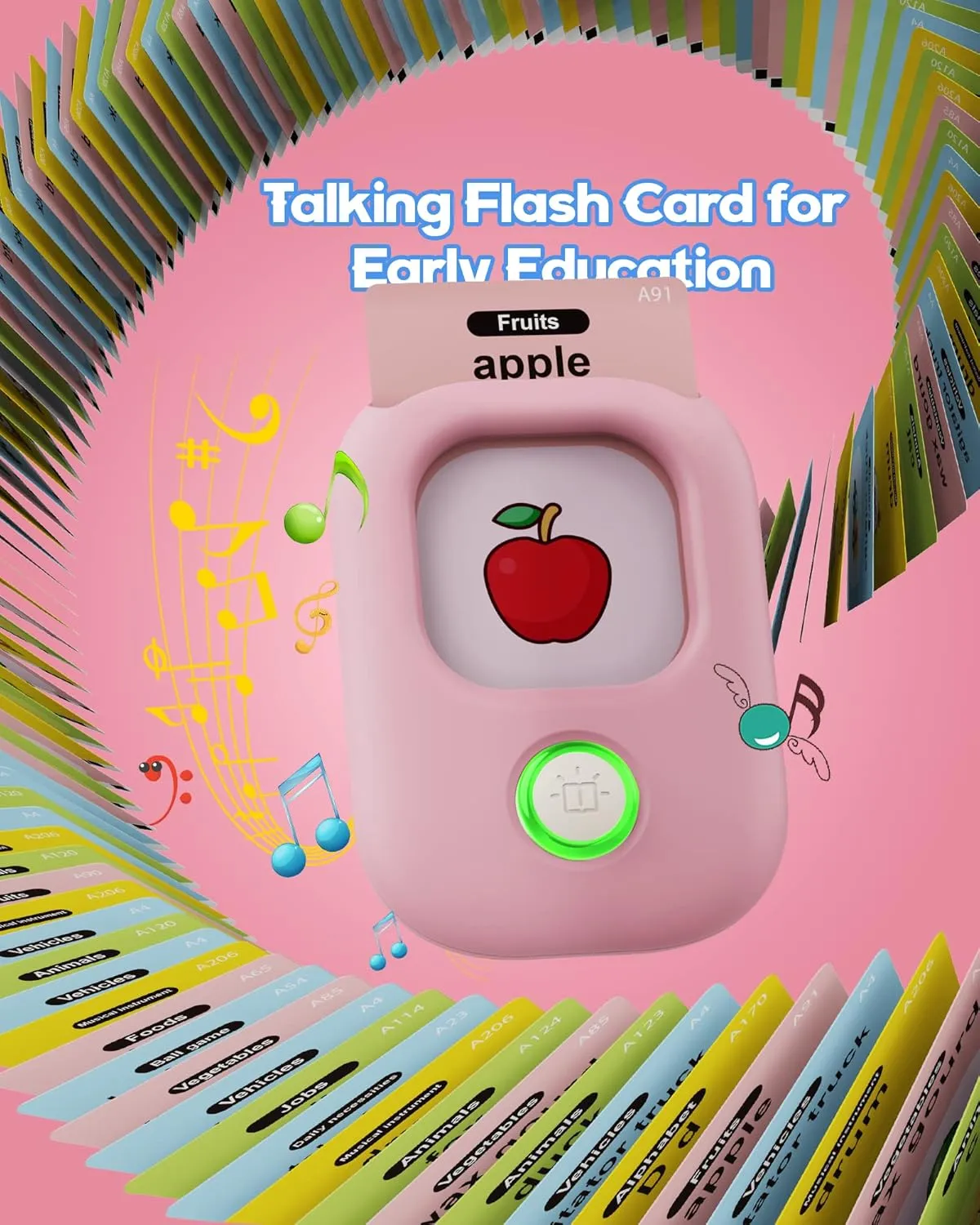 Sensory for Autism Toddlers(Pink) Toddler Toys for Girls 2-5 Years Old Gifts, Speech Autism Therapy, Talking Flash Cards with 448 Sight Words, Learning assembly commonsense Educational Montessori 