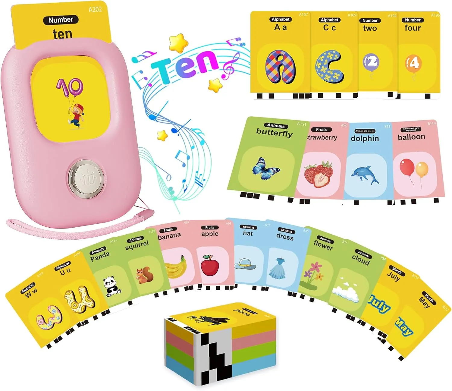 Sensory for Autism Toddlers(Pink) Toddler Toys for Girls 2-5 Years Old Gifts, Speech Autism Therapy, Talking Flash Cards with 448 Sight Words, Learning assembly commonsense Educational Montessori 