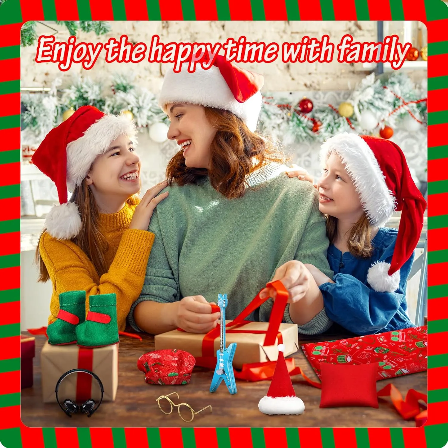 Set Christmas Doll Accessories Kits 2024 Includes Apron Chef Hat hostile permanent vogue law flow overhang Hammock Swing Sleeping Bag Bathrobe Sweater Dress Headwear Scarf Ear Muffs Eye Mask Glasses Shoes for Doll(Rock) 1 
