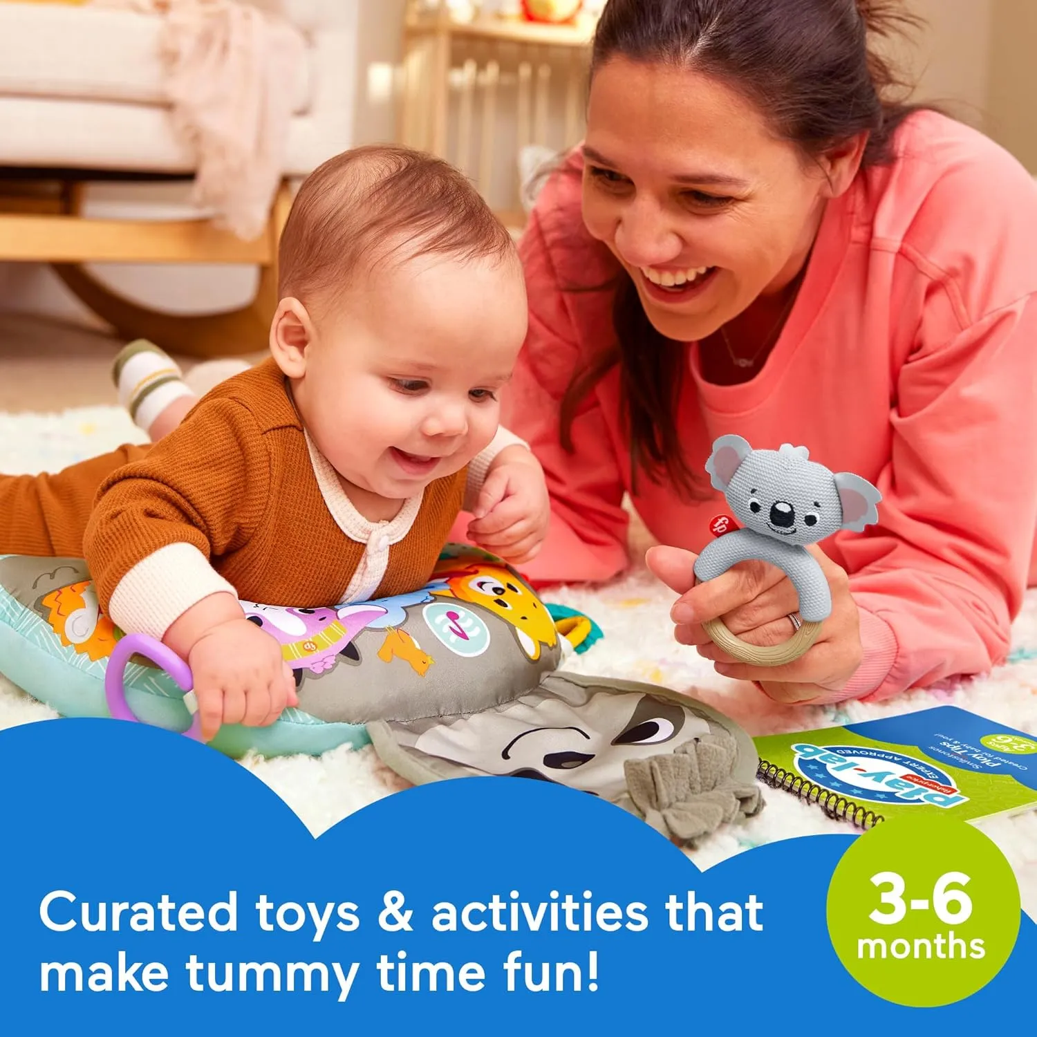 Set, Developmental Toys boat with Activity Guide for Infants Ages 3  Months Fisher-Price Baby Play Kit Let��s Try Tummy Time Gift 
