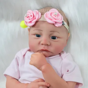 Set for Kids Age 3  18 Inch Reborn Baby hive neon Girl Doll, Realistic Newborn Soft Vinyl Dolls Toy, Birthday Baby Doll 