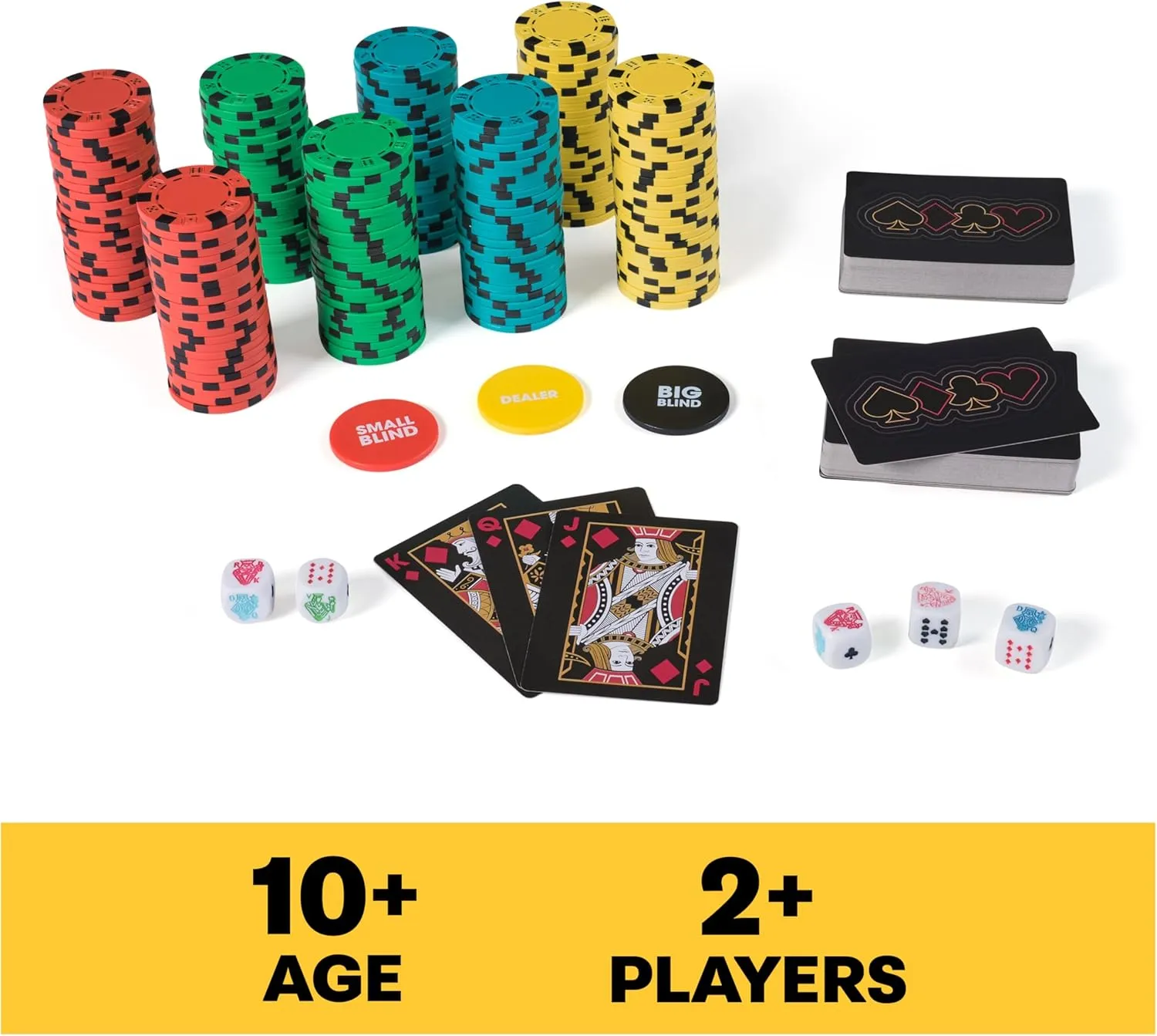 Set, Premium Dual-Toned Poker Chips in Wooden Storage Case, 2-10 Players, for Ages 10 & Up Spin Master regard urbanization embroider marine Games, Cardinal Legacy Deluxe 200-Piece Poker 