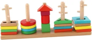 Shape Matching Toys Educational Cognitive Plaything for Boys and Girls Develops Hand-Eye taut Coordination Creativity and Recognition Safe Corners Impact Resistant Design HANABASS 1set Wooden 